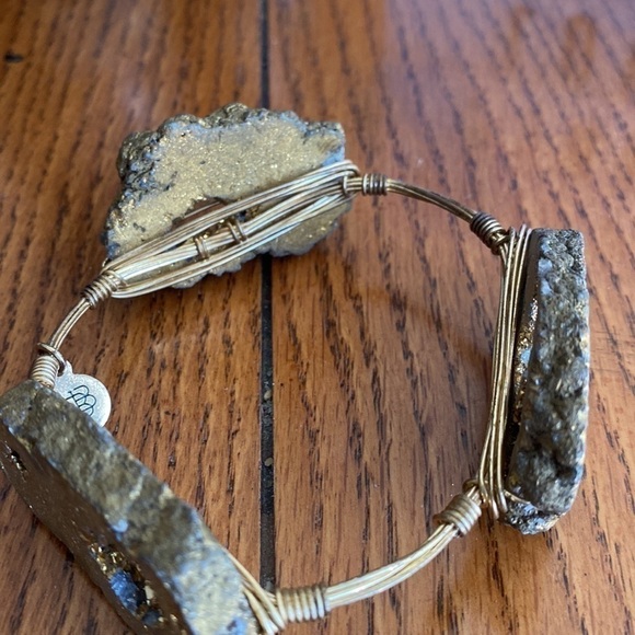 𝅺STUNNING Fools Gold- Pyrite (Raw not tumbled) Stone Bangle Bracelet. - Picture 6 of 7